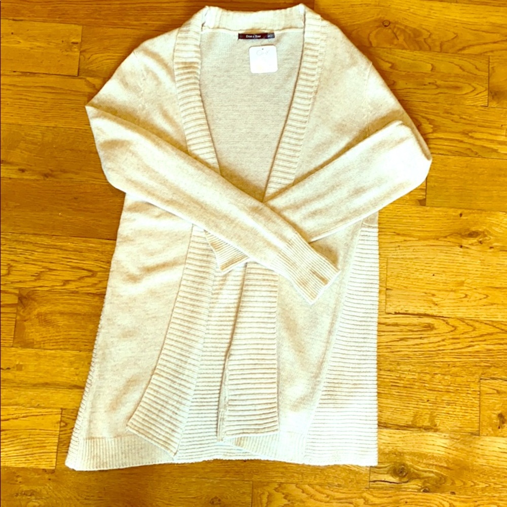 Doe & Rae Long Cream Cardigan Oatmeal Small